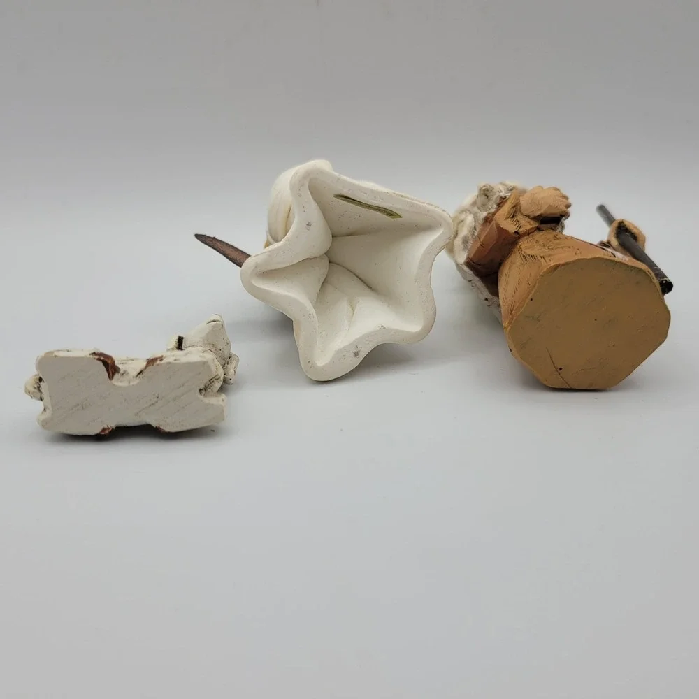 Small Nativity Shepherd‎ Angel Lamb Figurines Christmas Decor Set Replacement Pc